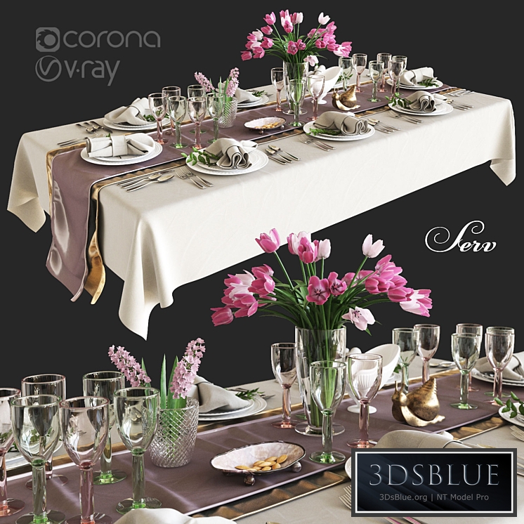 Table setting with flowers
