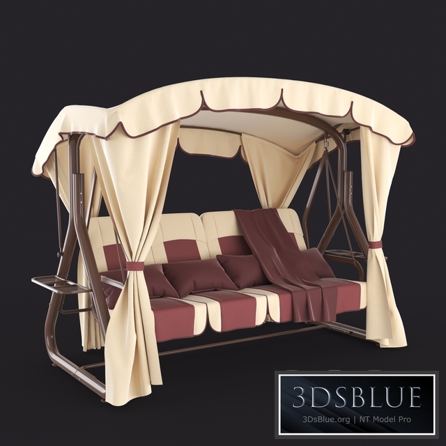 Garden swing suspended, quadruple