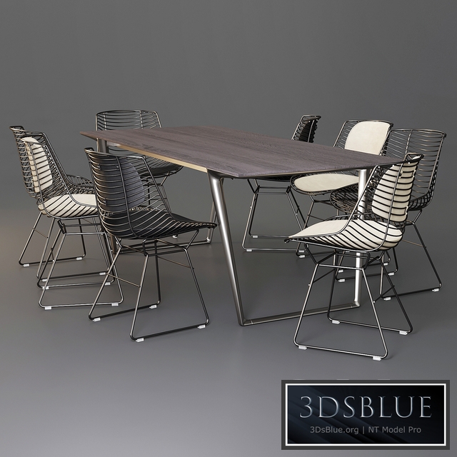 MDF Italia: Dining Set (Table Axy Comfort & Chair Flow Filo)