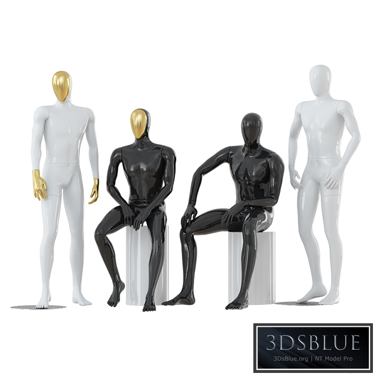 Four abstract male mannequins 32