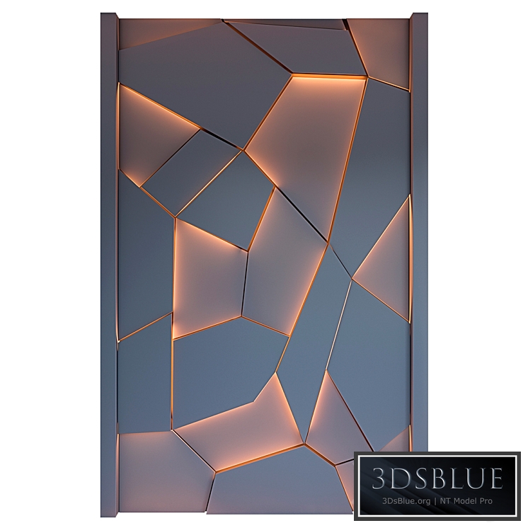 Decorative wall panel with lighting 03