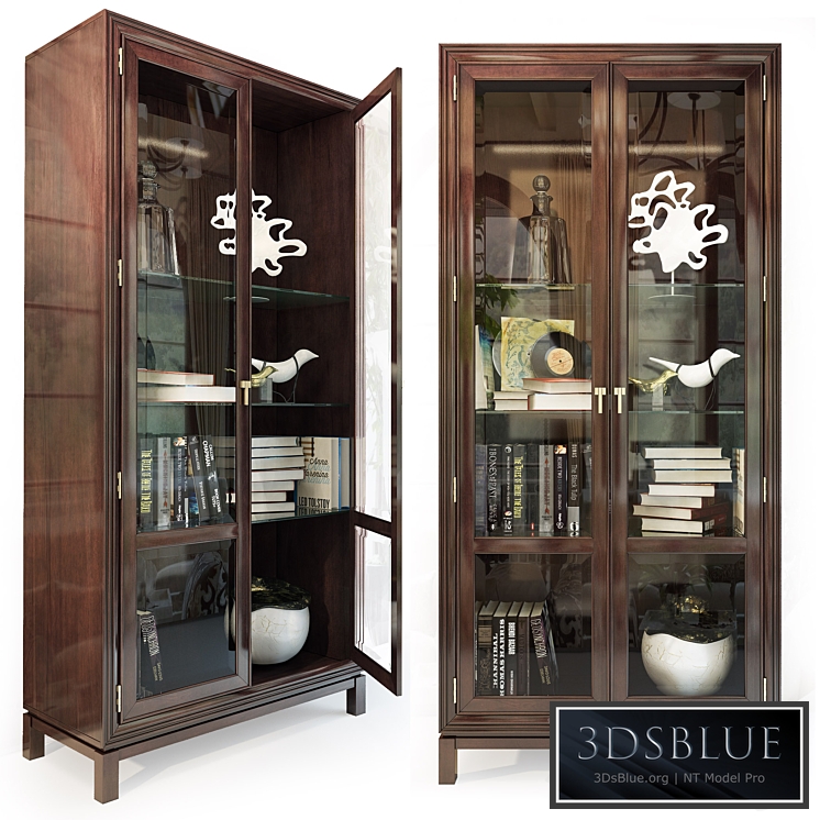 Cabinet / Showcase Jason Glass Door Cabinet .Hickory White