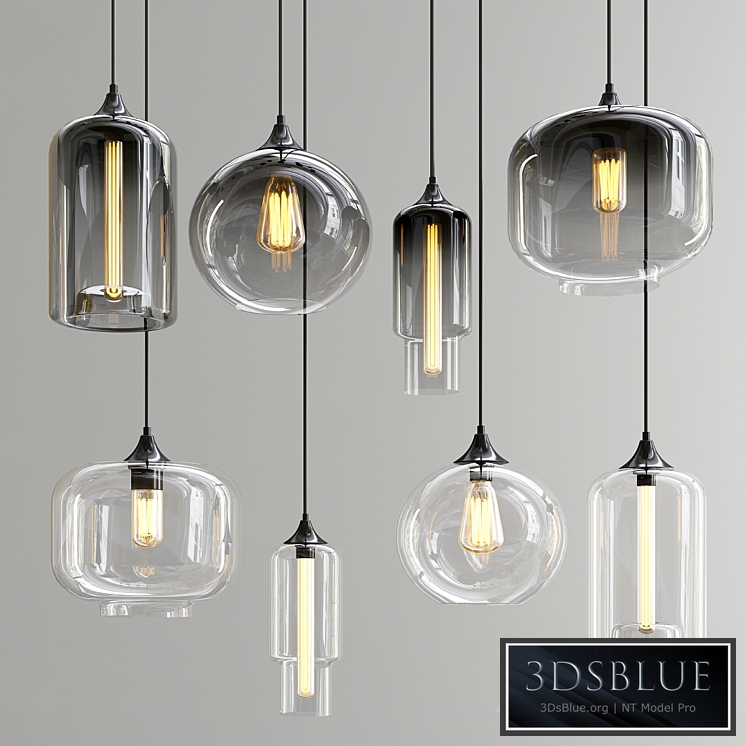 Smoky & Clear Glass Shade Pendant Lights