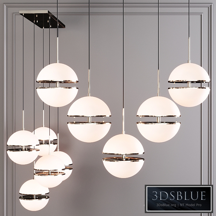 Restoration Hardware HEMISPHERE 5-LIGHT LINEAR CHANDELIER Nickel