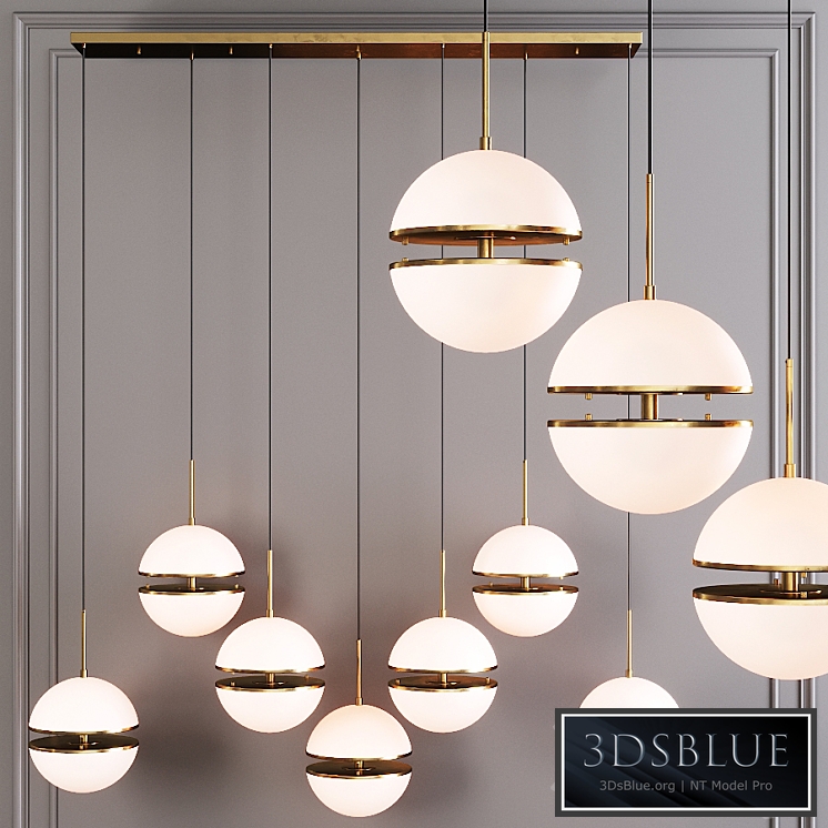 Restoration Hardware HEMISPHERE 7-LIGHT LINEAR CHANDELIER Brass