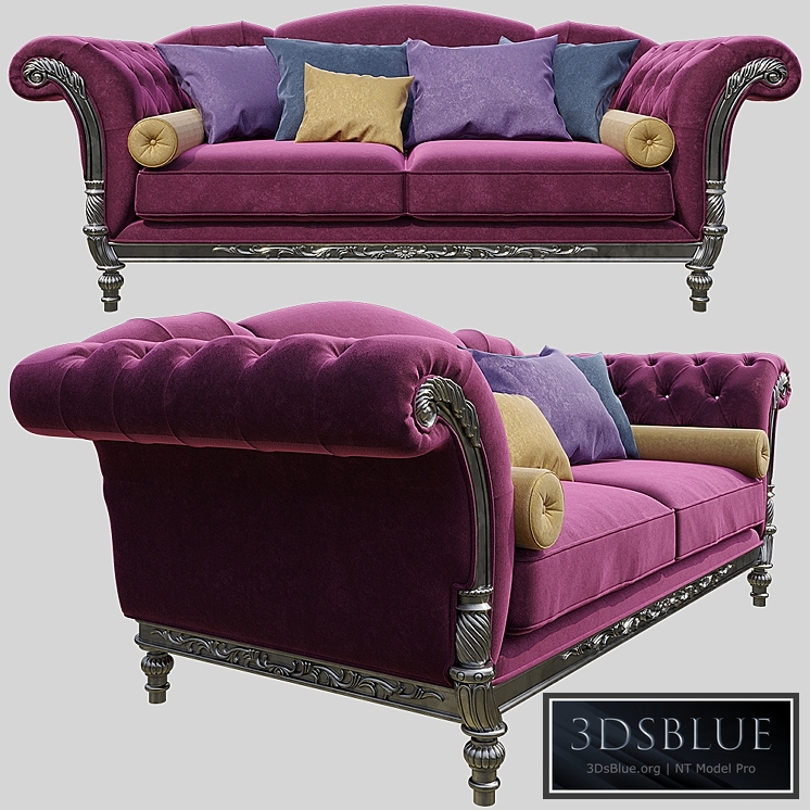 Sofa with high soft armrests