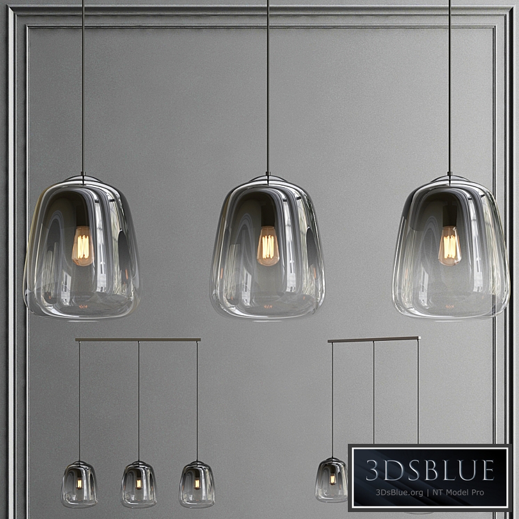 BelaLuz Hanglamp Smoaked 3-lichts