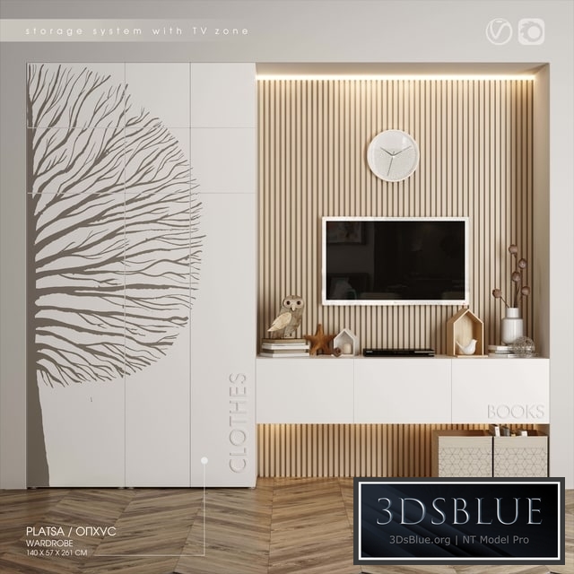 IKEA storage system with TV zone