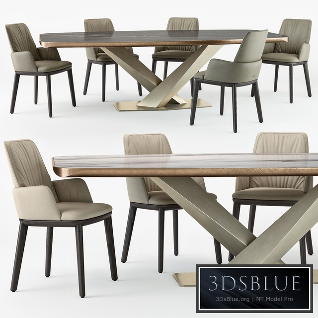 Cattelan Italia Belinda armchair Stratos table set