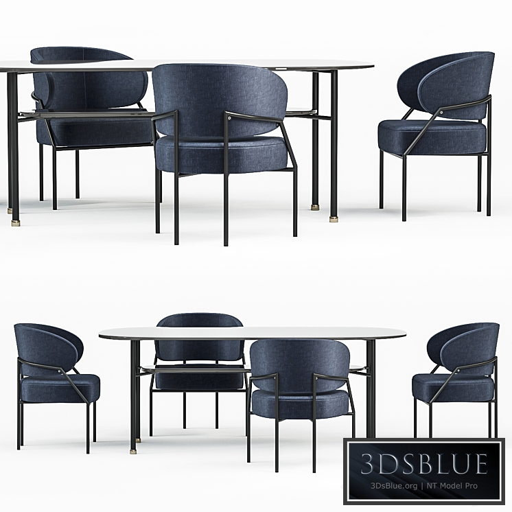 Chair Meridiani Isetta, table Meridiani Hubert