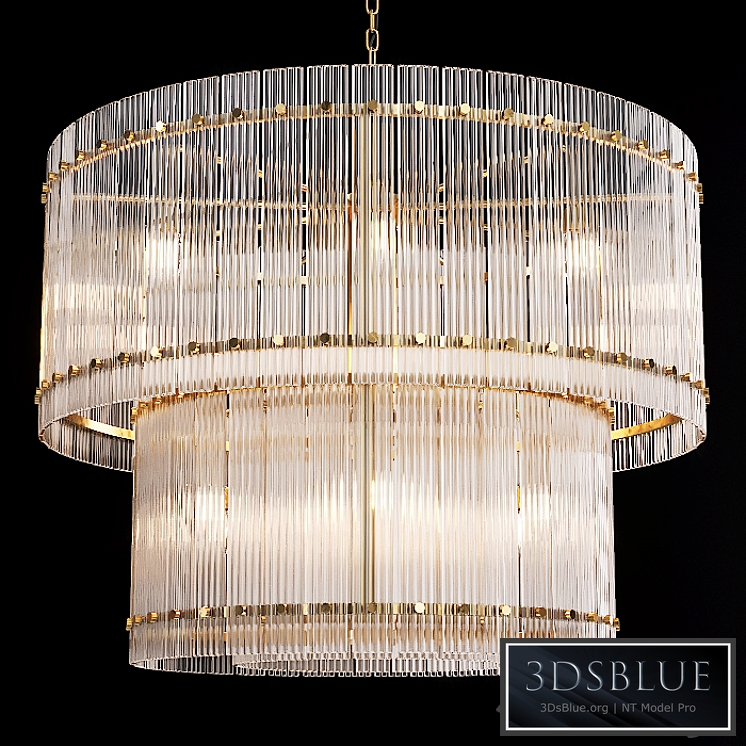 Restoration Hardware SAN MARCO 2-TIER ROUND CHANDELIER 36 Brass