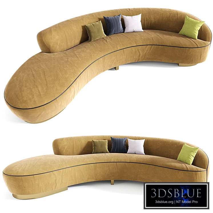 Freeform Curved Sofa with Arm