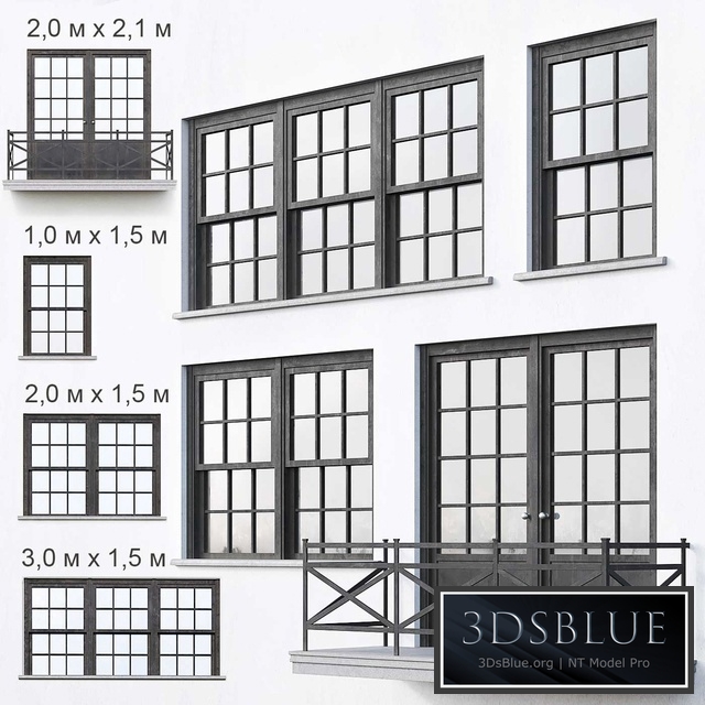 Black loft windows