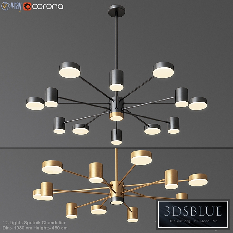 12-Lights Sputnik Chandelier