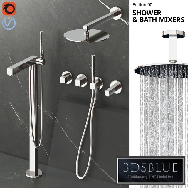 Keuco Edition 90 shower and bath faucets
