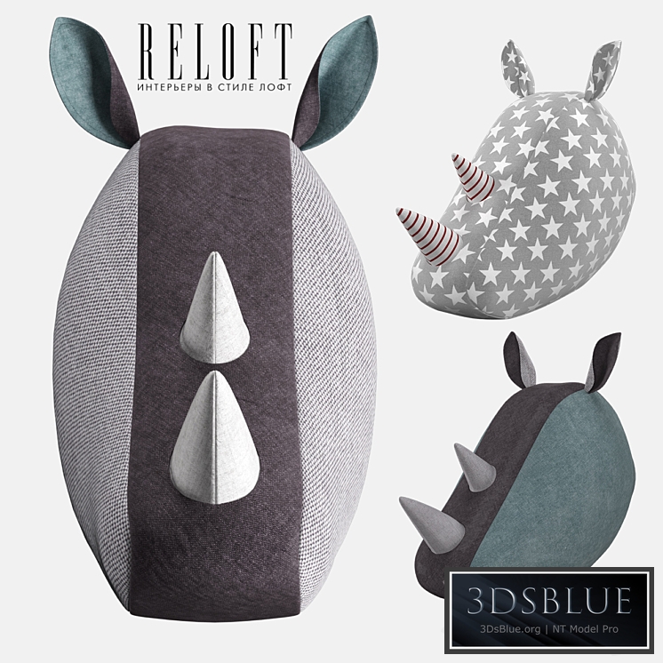 Decorative rhino head fabric SOFTHEADS