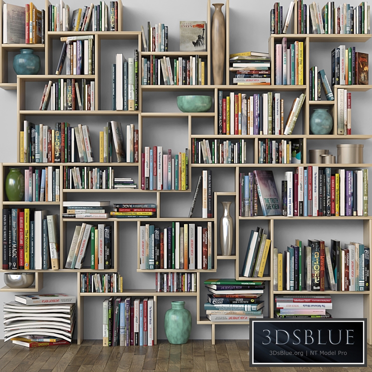 Shelf with books. Library