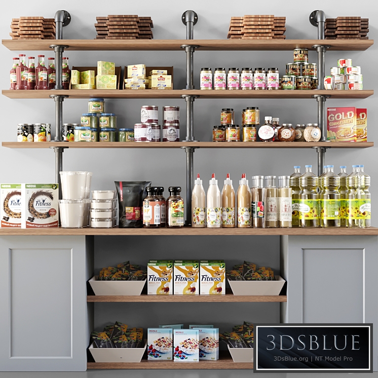 Showcase in a supermarket with spices, sauces and cereals 11