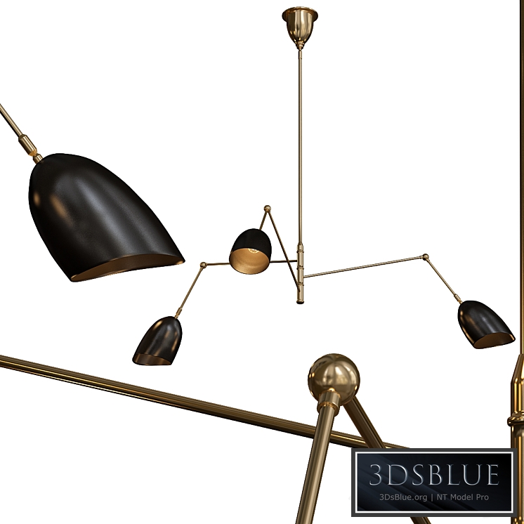 Sommerard Medium Triple-Arm Chandelier Hand-Rubbed Antique Brass