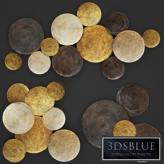 ART. Circles Wall Decor. Wall decor, painting, discs, gold decor, luxury, panels