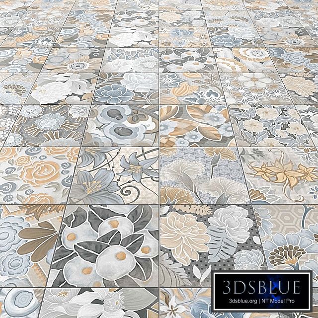 Tile Vives Vodevil Flore Gris.