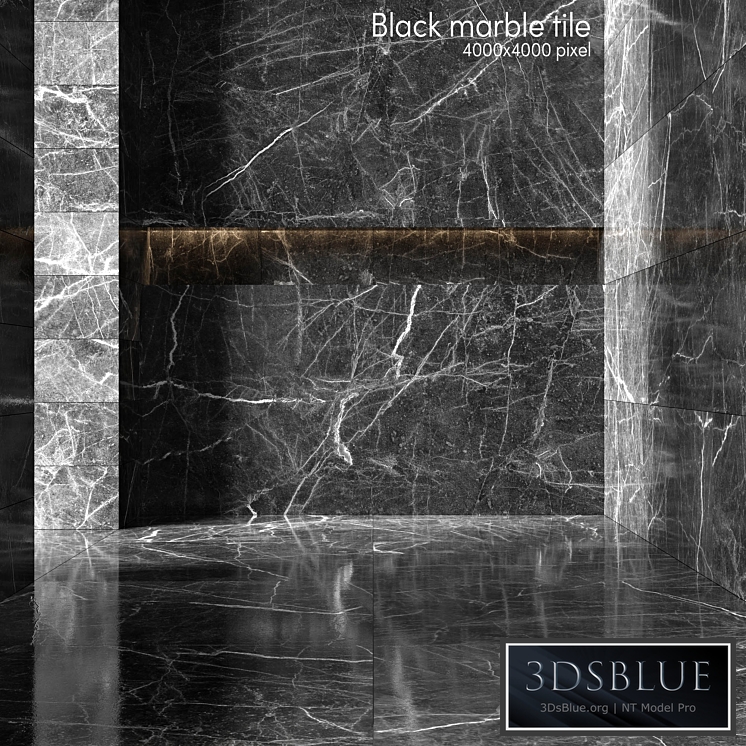 Black marble tiles