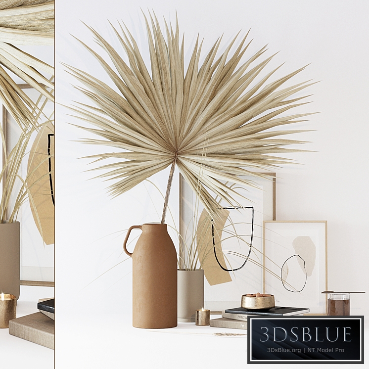 Decorative set with dryed palm
