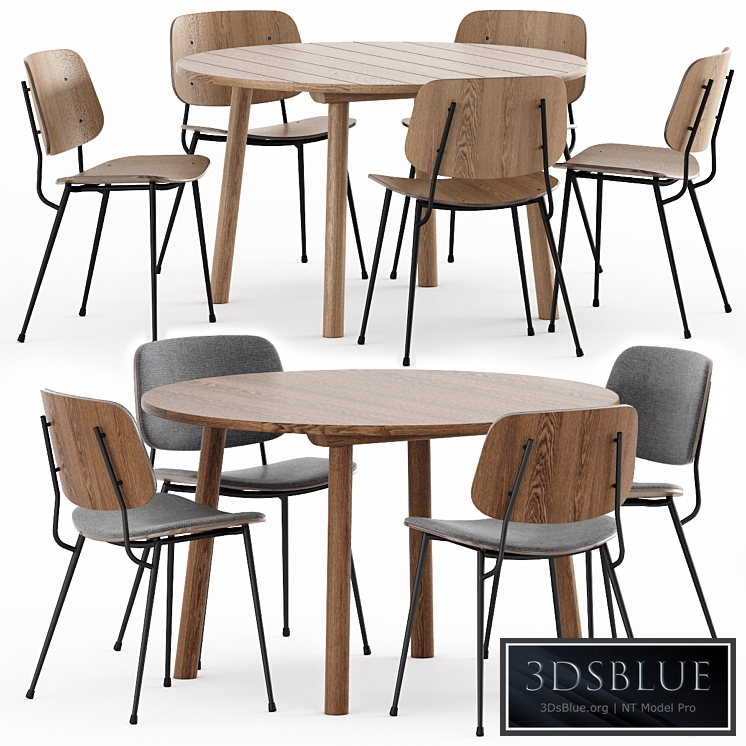 Soborg Steel Base, Taro Table by Fredericia