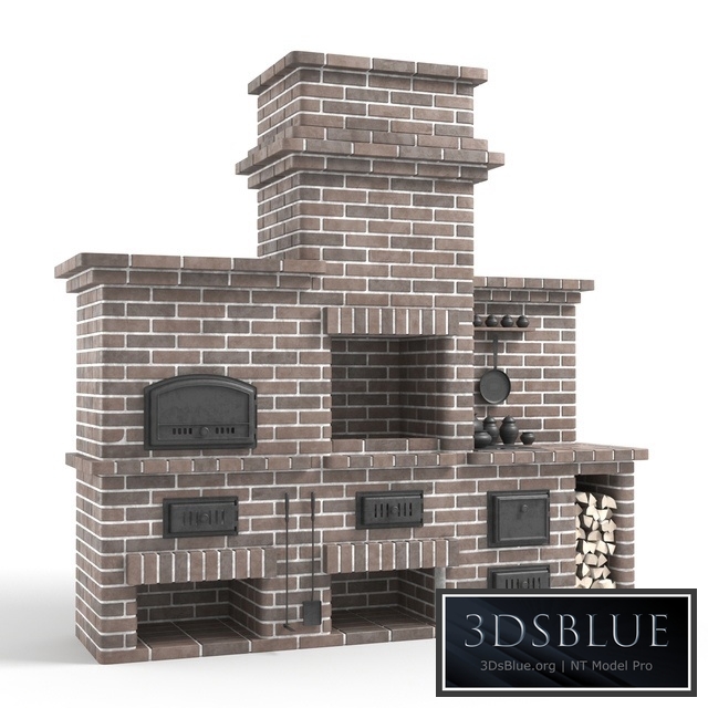 Barbecue stove made of bricks