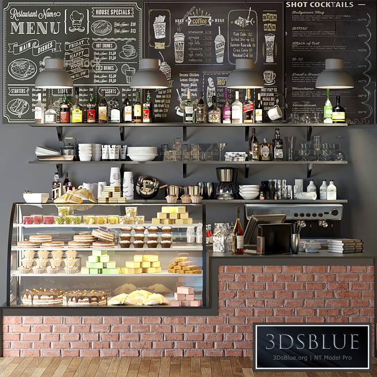 Design project coffee point with desserts and sweets 7. Cafe