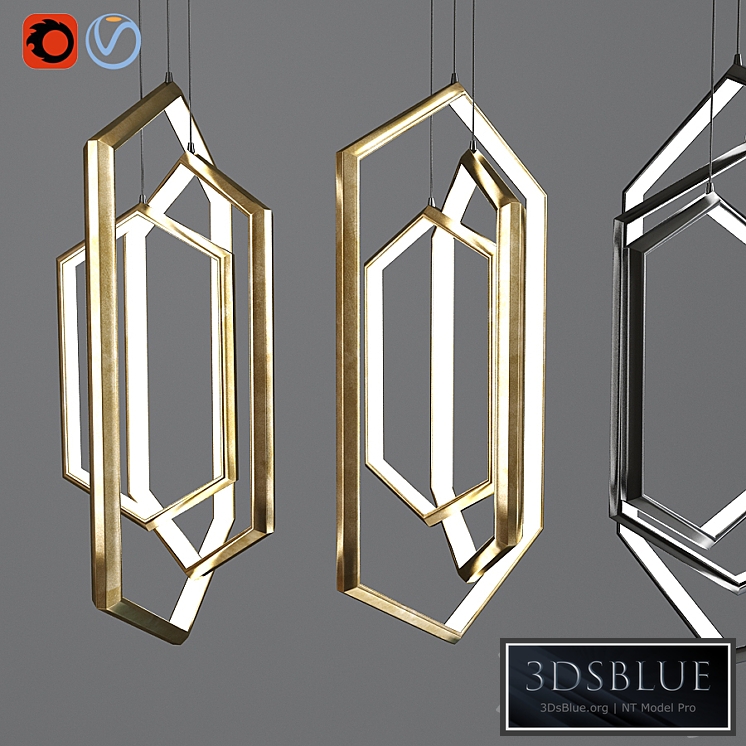 Hexagon Geometric Modern Chandelier LED Light Fixture