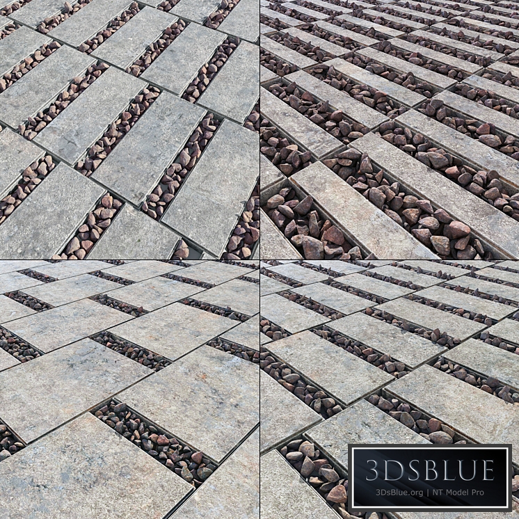 Paving title gravel / Paving slabs with gravel