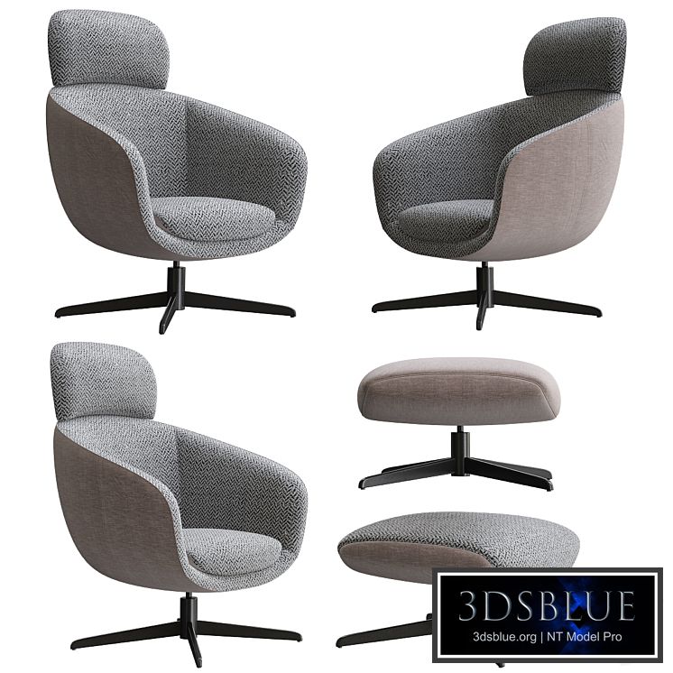 Minotti Russell Armchair & Ottoman