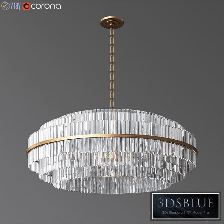 Vienna 48 Round Crystal Chandelier Antique Brass