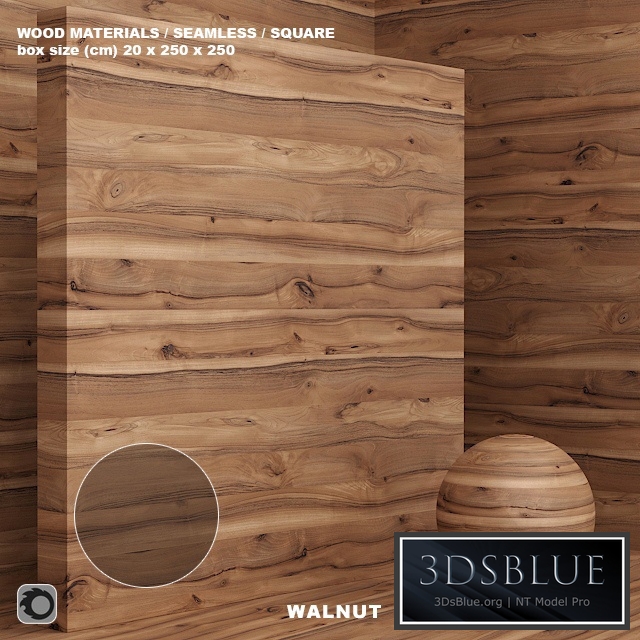 Wood / walnut material (seamless) - set 72