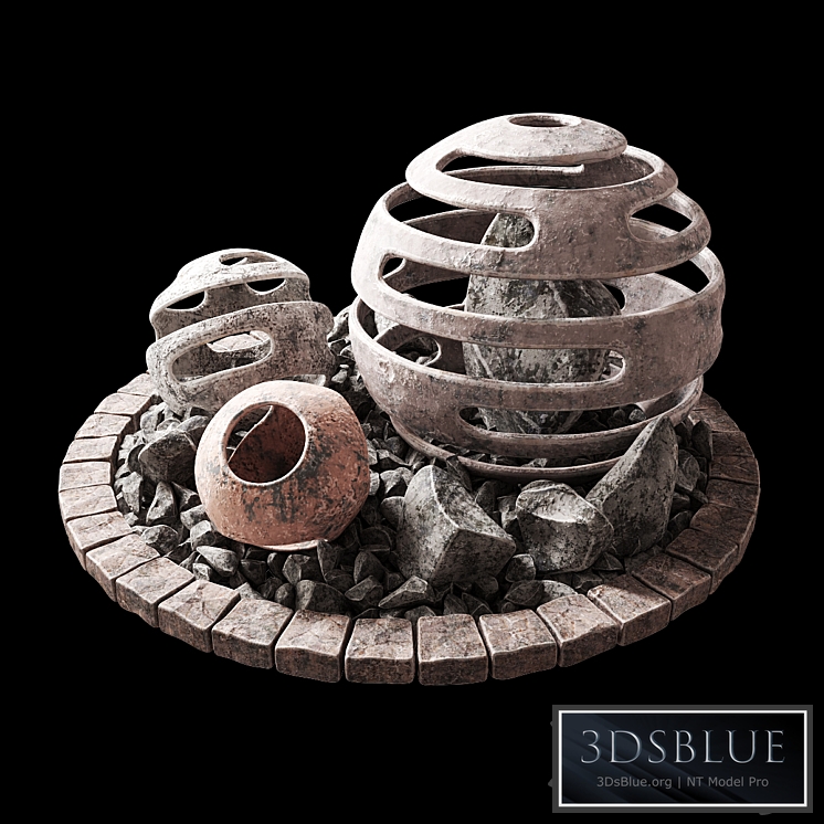 Flowerbed with stone decor / Flowerbed with stone decor