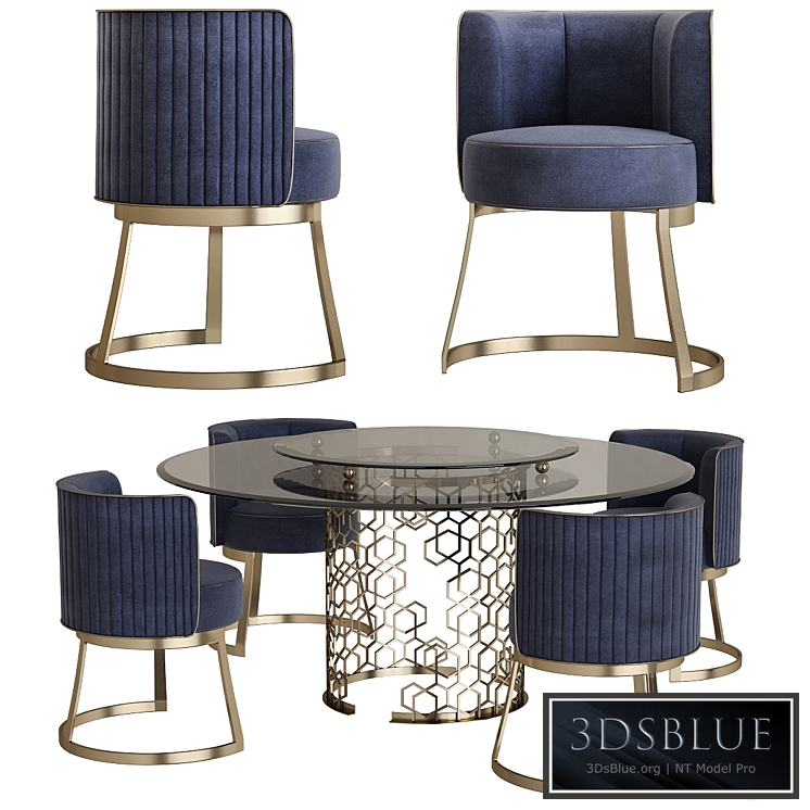 Longhi manfred table round crystal table