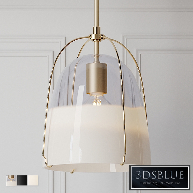 HALEIGH 8" CLEAR & OPAL SPLIT GLASS DOME PENDANT