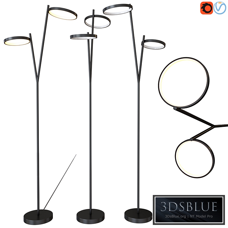 Floor lamp CANARM LFL128A62BK Lexie LED Floor Lamp