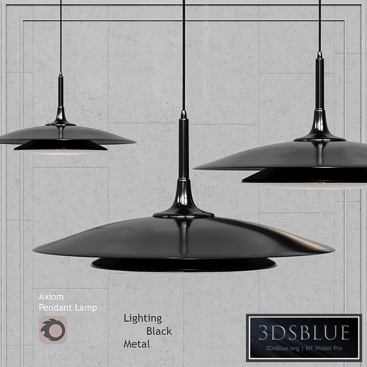 Pendant lamp Axiom Pendant black by Robert Abbey