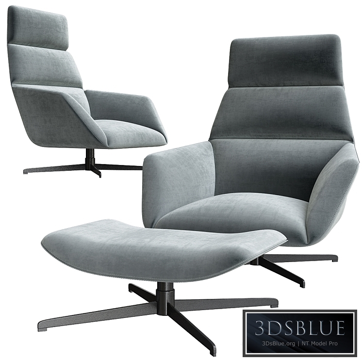 Eichholtz Nautilus Swivel Chair and Ottoman