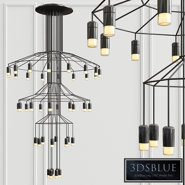 Vibia Wireflow Chandelier 0378 LED Suspension 42 lamp