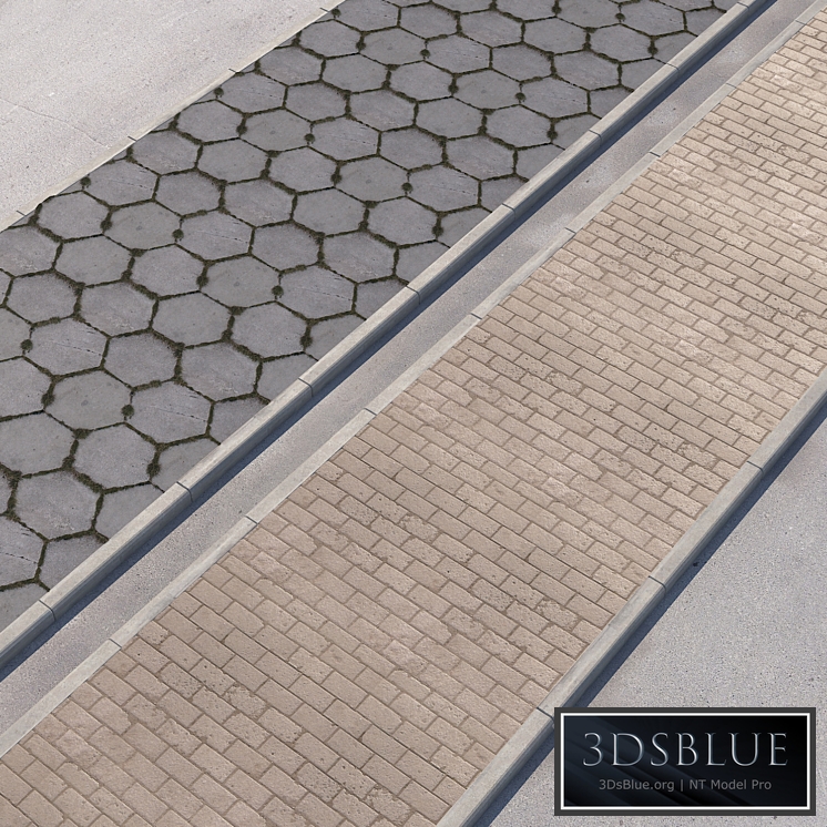 2 sidewalk options with road set_11