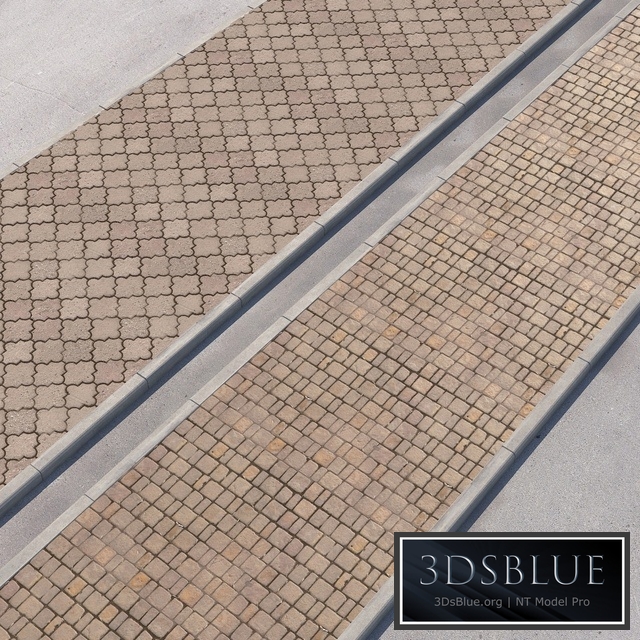 2 sidewalk options with road set_13