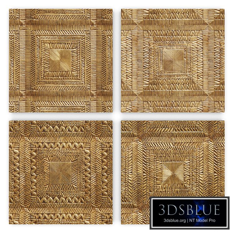 Brass Clad Square Wall Panel Collection