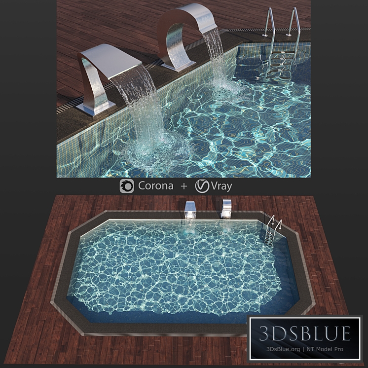 Swimming pool waterfall