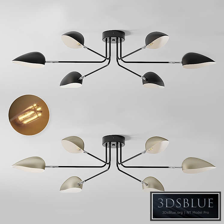 Industrial Modern 3-6 Light Ceiling Lamp