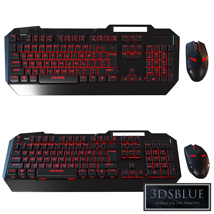 Computer mouse + backlit keyboard