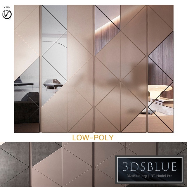 Wardrobe with sliding doors MADRAS By Gruppo Tomasella (low poly)