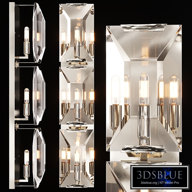 Restoration Hardware HARLOW CRYSTAL TRIPLE SCONCE Nickel